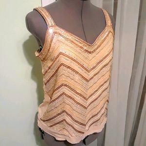 Vintage Liz Claiborne Metallic Striped Sequin Top